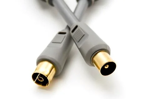 Gold plated cables Stock-Fotos
