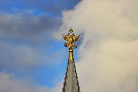 Gold plated double-headed eagle Stock Photos