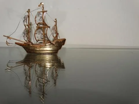 Gold platted ship 스톡 사진