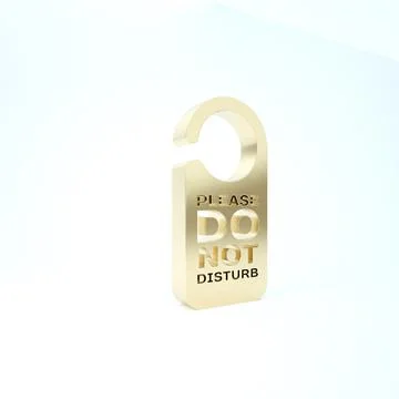 Gold Please do not disturb icon isolated on white background. Hotel Door Hang Stock Illustration