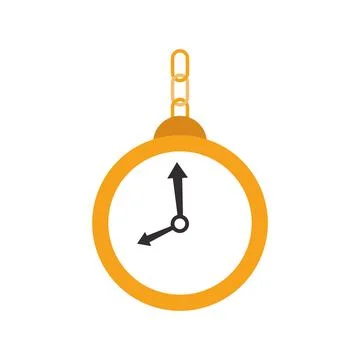 Gold pocket watch chain. Vector Stock Illustration
