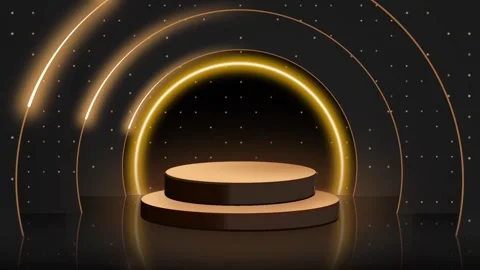 Gold podium Video stock 303784467