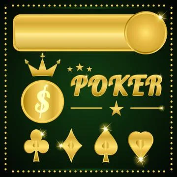 Gold poker items Stock Illustration