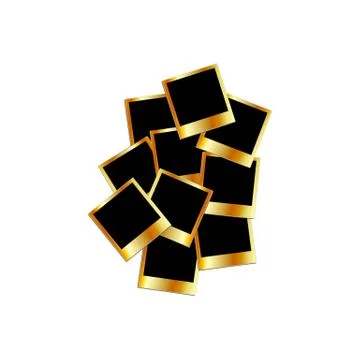 Gold polaroids Stock Illustration
