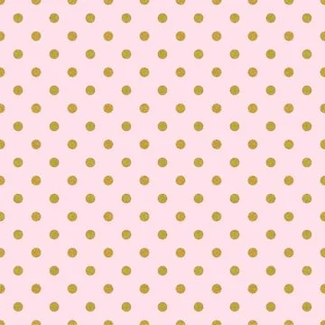 Gold Polka Dot Pattern on a Pink Background Illustrazione stock