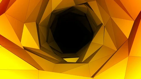 Gold polygon tunnel background loop Stock Footage 96118941