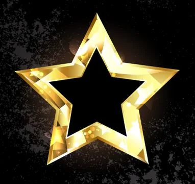 Gold polygonal star Stock Illustration