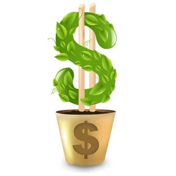 Gold pot with dollar Stock Illustration