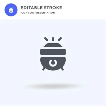 Gold Pot icon vector, filled flat sign, solid pictogram isolated on white, lo Stock Illustration