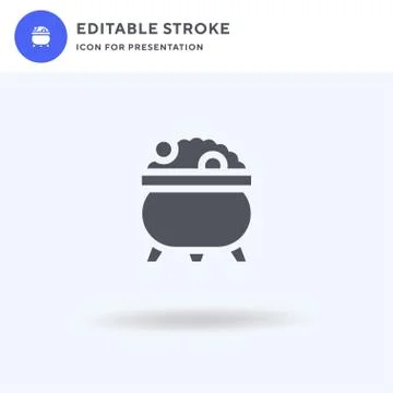Gold Pot icon vector, filled flat sign, solid pictogram isolated on white, logo Stock Illustration