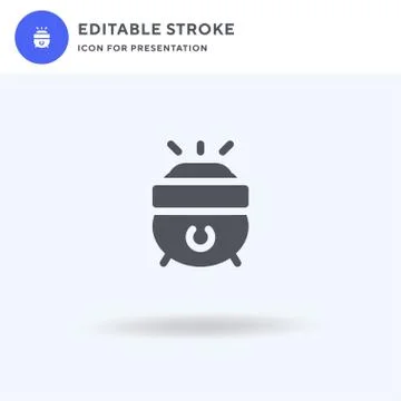 Gold Pot icon vector, filled flat sign, solid pictogram isolated on white, lo Stock Illustration