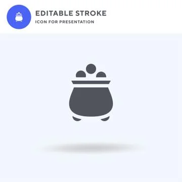 Gold Pot icon vector, filled flat sign, solid pictogram isolated on white, logo Stock Illustration