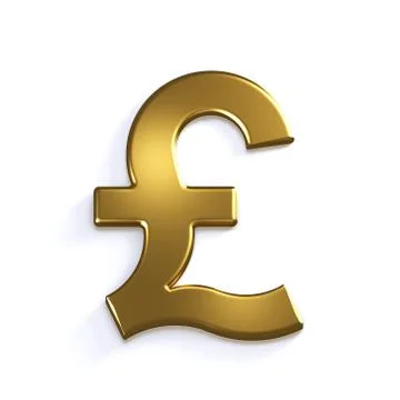 Gold Pound Symbol. 3D Render Illustration Stock Illustration
