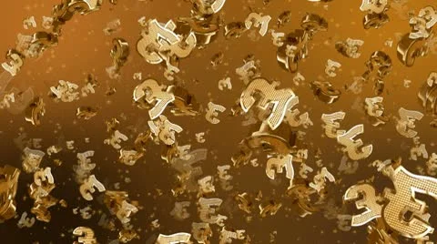 Gold Pound Symbols Infinity Loop Stock Footage