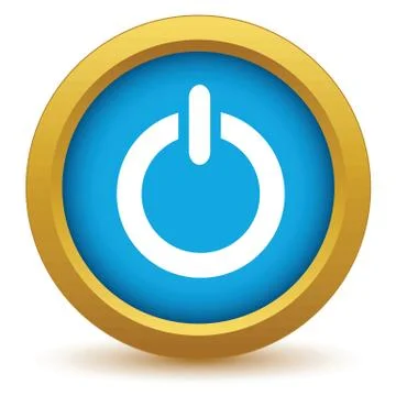 Gold power icon Stock Illustration