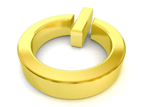 Gold power symbol Illustrazione stock
