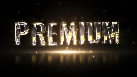 Gold Premium Text 3D llustration Background Looped Animation Stock Footage 111229946