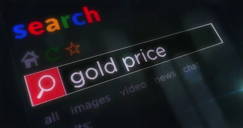 Gold price text typing on browser screen Stock Footage 337245231