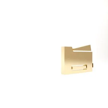 Gold Printer icon isolated on white background. 3d illustration 3D render イラスト素材