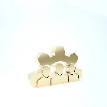 Gold Project team base icon isolated on white background. Business analysis a Stock Illustration