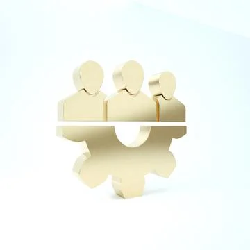 Gold Project team base icon isolated on white background. Business analysis a 스톡 일러스트