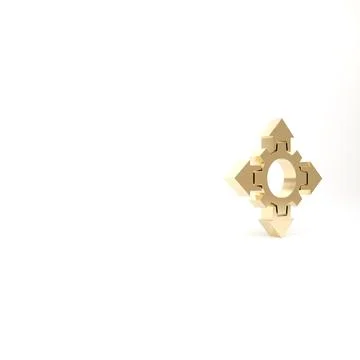 Gold Project team base icon isolated on white background. Business analysis a イラスト素材