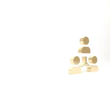 Gold Project team base icon isolated on white background. Business analysis a Stockillustratie