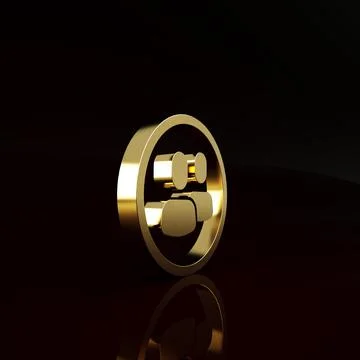 Gold Project team base icon isolated on brown background. Business analysis a Stockillustratie