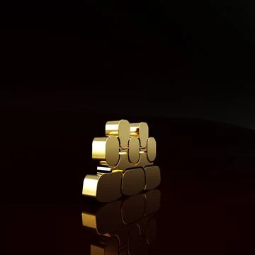Gold Project team base icon isolated on brown background. Business analysis a Stock Illustration