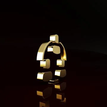 Gold Project team base icon isolated on brown background. Business analysis a Stock Illustration