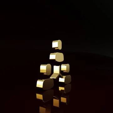 Gold Project team base icon isolated on brown background. Business analysis a Stock Illustration