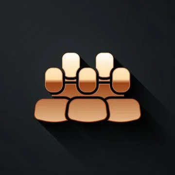 Gold Project team base icon isolated on black background. Business analysis and Stock Illustration