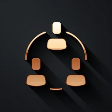 Gold Project team base icon isolated on black background. Business analysis and Stock Illustration