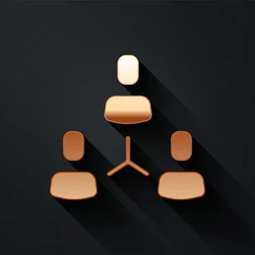 Gold Project team base icon isolated on black background. Business analysis and Illustrazione stock