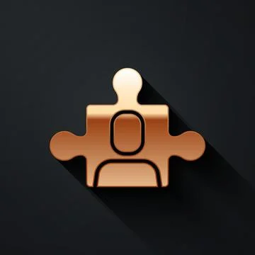 Gold Project team base icon isolated on black background. Business analysis and Stock Illustration