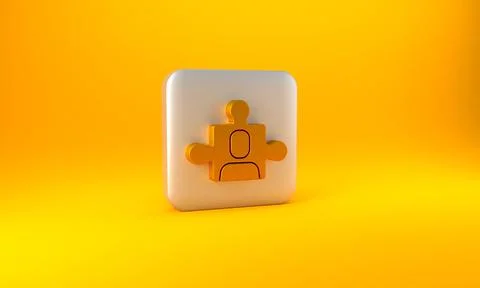 Gold Project team base icon isolated on yellow background. Business analysis and Illustrazione stock