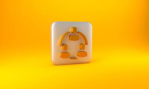 Gold Project team base icon isolated on yellow background. Business analysis and Stock Illustration