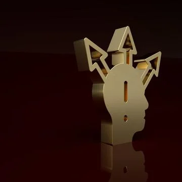 Gold Project team base icon isolated on brown background. Business analysis and イラスト素材