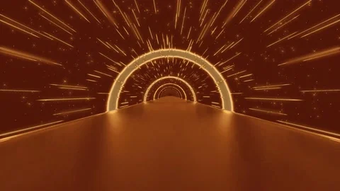 Gold psychedelic loop tunnel abstract background Video stock 200982172