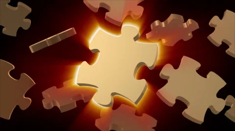 Gold puzzle Stock Footage 45288337
