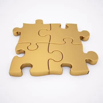 Gold puzzle Illustrazione stock