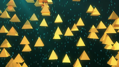 Gold Pyramid Rising Loop Video stock 302773073