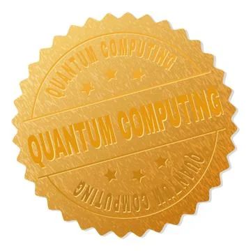 Gold QUANTUM COMPUTING Award Stamp Illustrazione stock