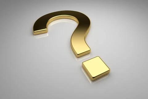 Gold Question Gold question mark on gray background, 3d render Copyright: ... 库存照片