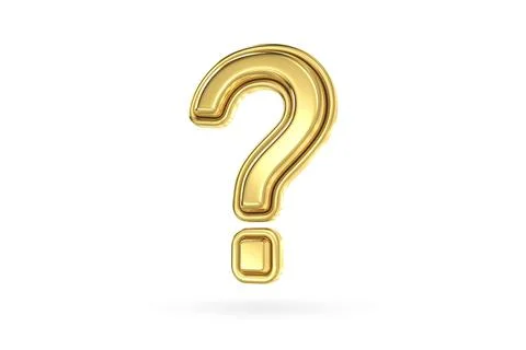 Gold question mark icon isolated on white background. Question mark sign Stock Illustration