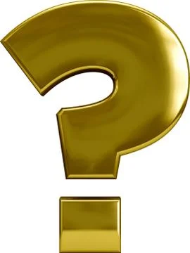 Gold Question Mark isolated on white Stock Illustration