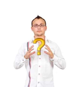 Gold question mark Stock Photos