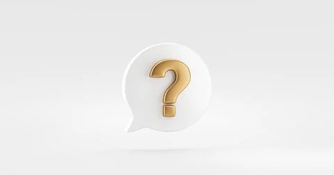 Gold question mark symbol 3d solution problem idea concept of golden faq in.. Stock Illustration