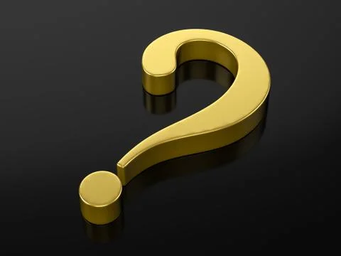Gold question symbol Stock Illustration