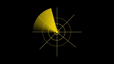 Gold Radar Scanner Scanning Animation Stock Footage 343049140